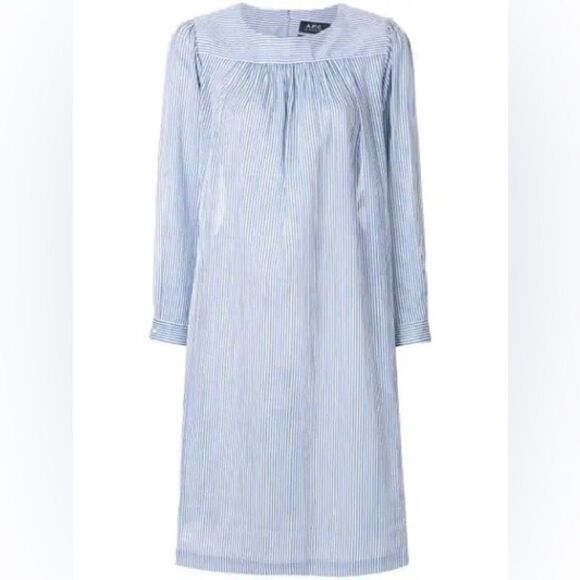 A.P.C. Cassie Dress In Bleu Size 34 Atelier de Production et de Création - Picture 3 of 4